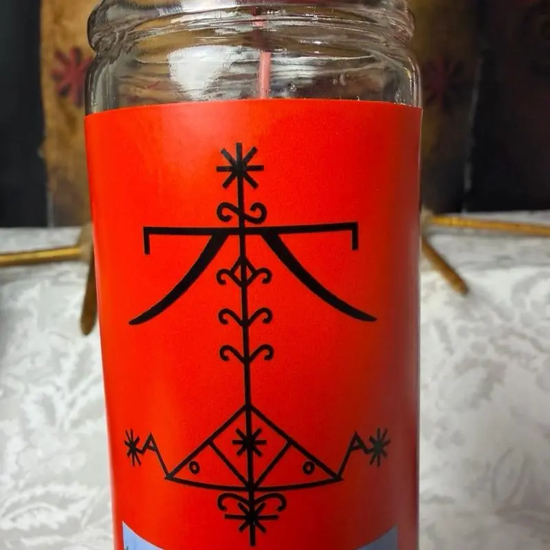 Ogou Feray 7 Day Candle with Veve - Image 3